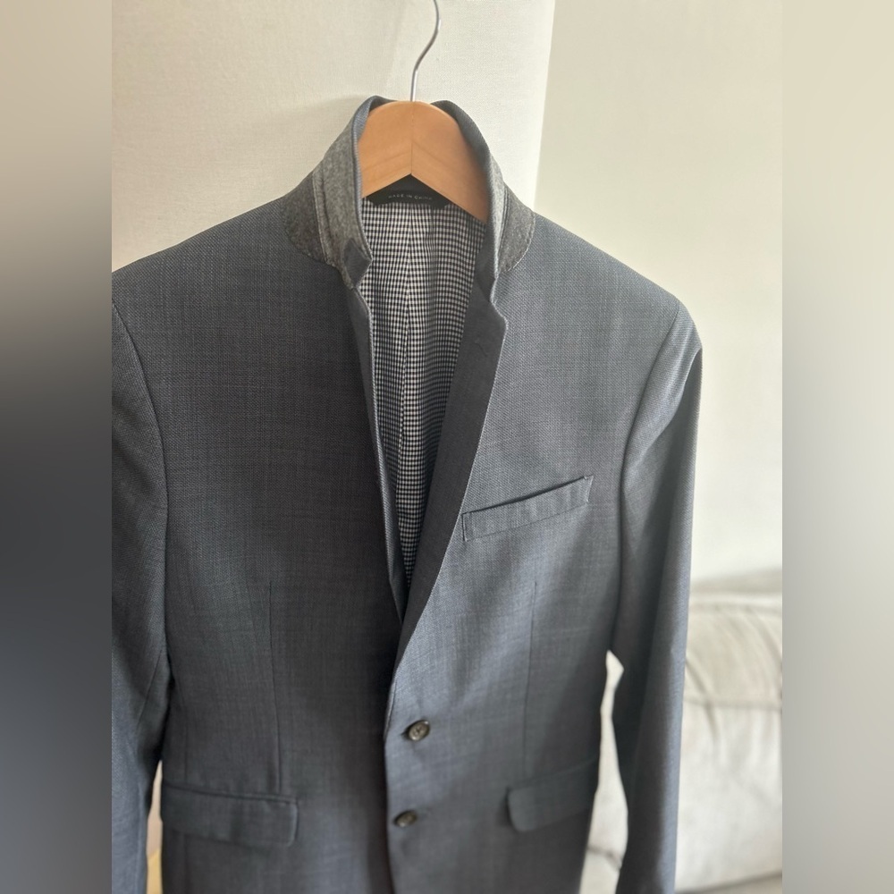 Banana Republic Marzotto Sport Jacket Blazer Wool Blue 36R Old Money Slim Fit - Picture 9 of 16